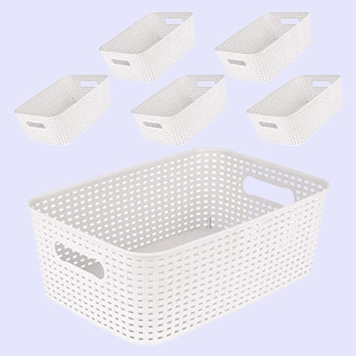 Pantry Organization and Storage Baskets, Pantry Organizer Bins White Pantry  Stor